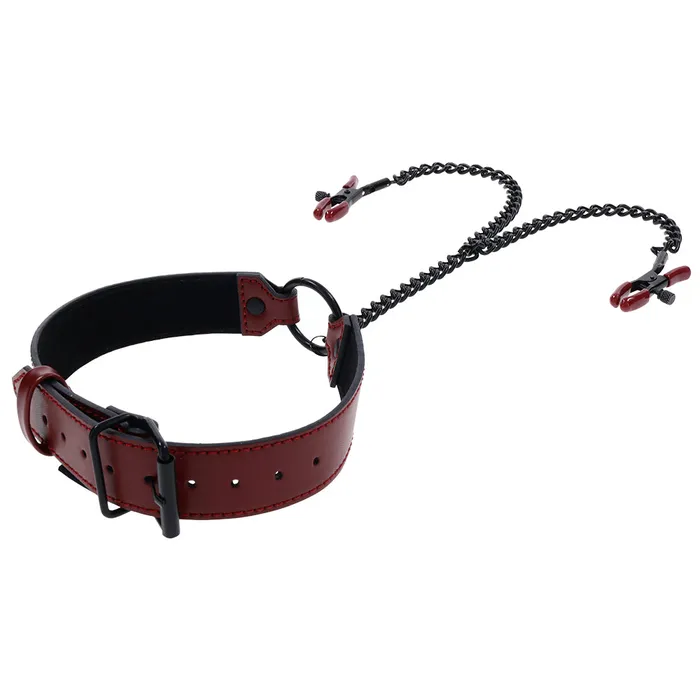 Sportsheets Female Sex Toys Saffron Collar with Nipple Clamps