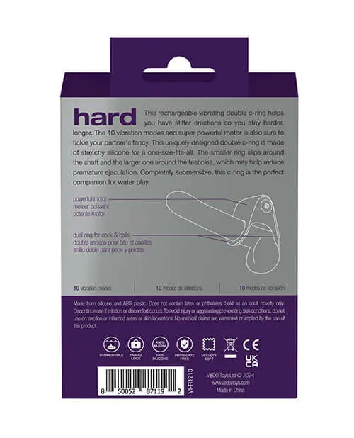 Vedo Male Sex Toys Hard Rechargeable Cock Ring Purple from Vedo