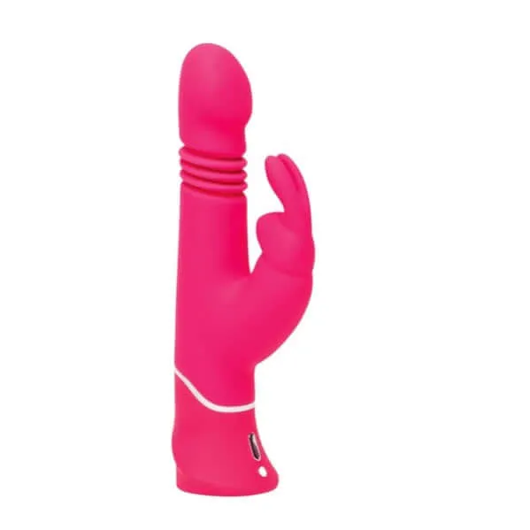 Vibrators Love Honey Happy Rabbit Thrusting Realistic 15function Rechargeable Silicone Vibrator Pink