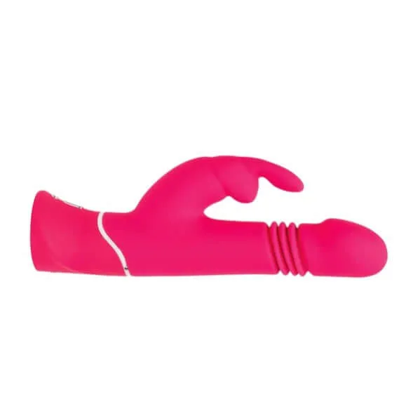 Vibrators Love Honey Happy Rabbit Thrusting Realistic 15function Rechargeable Silicone Vibrator Pink