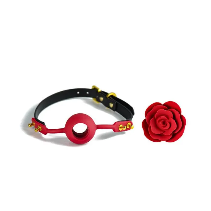 Vibrators ZALO ZALO UPKO Designer Collection Rose Ball Gag Experience Obedience and Elegance