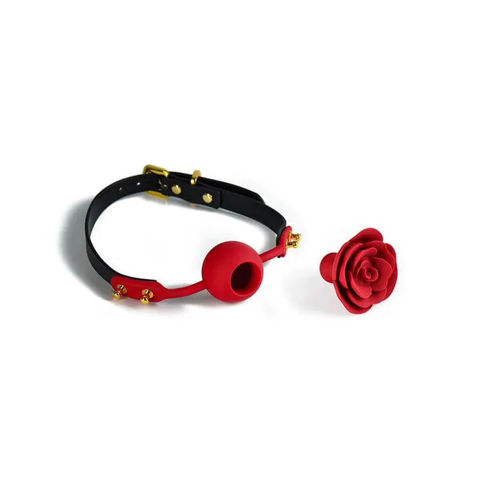 Vibrators ZALO ZALO UPKO Designer Collection Rose Ball Gag Experience Obedience and Elegance