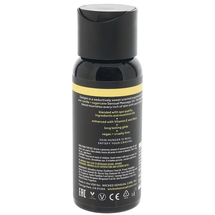 Wicked Sensual Care Couples Sensual Massage Oil 4oz120ml in Vanilla Sugarcane