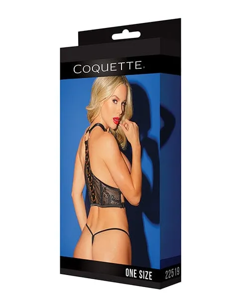 Anal Coquette International Black Label Harness with rose Gold Rings Black One Size Fits Most Anal Coquette International Black Label Harness with rose Gold Rings Black One Size Fits Most