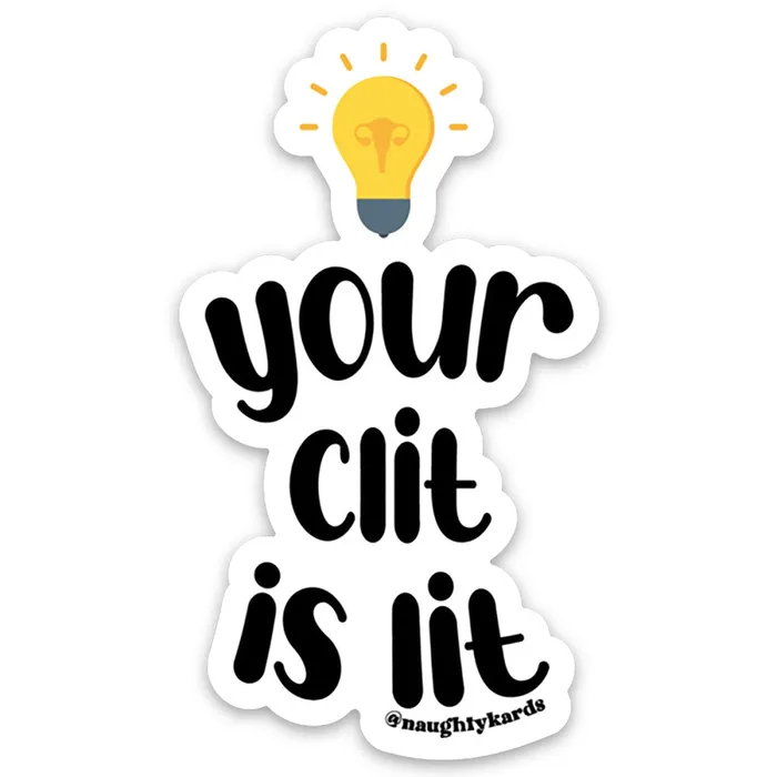Anal Naughty Kards Your Clit Is Lit 3Pack of Stickers by Naughty Kards
