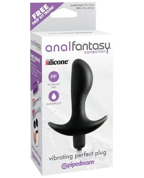Anal Pipedream Products Anal Fantasy Collection Vibrating Perfect Plug Black