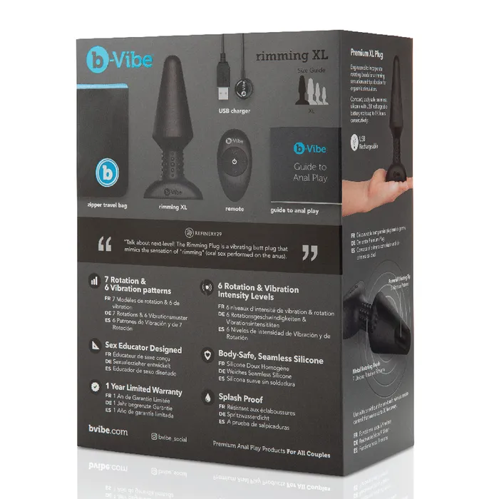 B Vibe Anal BVibe Rimming Plug XL