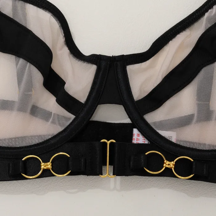 Beautiful Sheer Fabric Mesh Garter Sexy Lingerie Set honeysx Anal