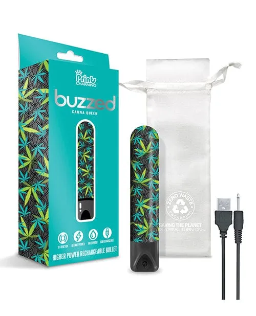Buzzed 35 Rechargeable Bullet Canna Queen Size Black Prints Charming Female Sex Toys Buzzed 35 Rechargeable Bullet Canna Queen Size Black Prints Charming Female Sex Toys