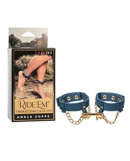 CalExotics Couples Ride em Premium Denim Collection Ankle Cuffs