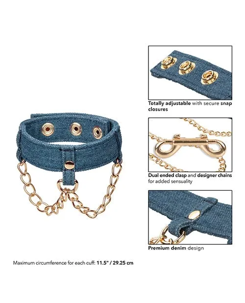 CalExotics Couples Ride em Premium Denim Collection Ankle Cuffs