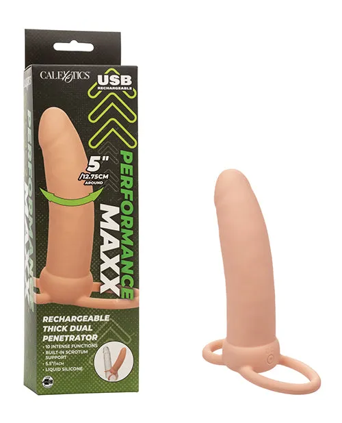 CalExotics Female Sex Toys Performance Maxx Rechargeable Thick Dual Penetrator Ivory CalExotics Female Sex Toys Performance Maxx Rechargeable Thick Dual Penetrator Ivory