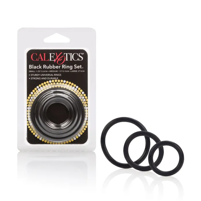 Couples CalExotics Rubber Ring 3 Piece Set Black Couples CalExotics Rubber Ring 3 Piece Set Black
