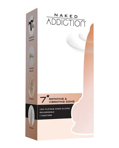 Dildos BMS Enterprises Naked Addiction 7 Rotating Vibrating Dong with Remote Flesh Dildos BMS Enterprises Naked Addiction 7 Rotating Vibrating Dong with Remote Flesh