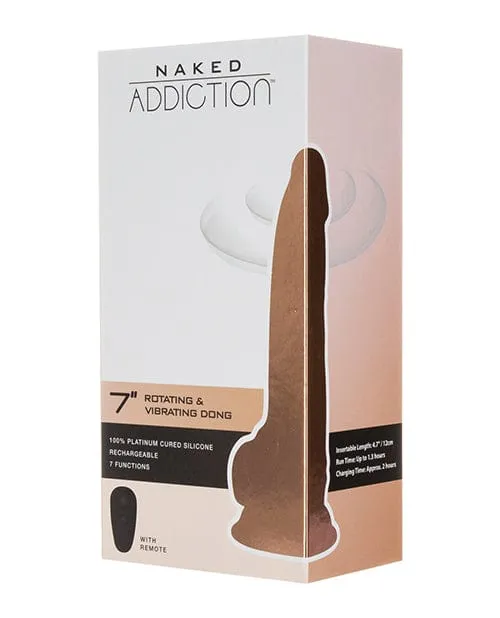 Dildos BMS Enterprises Naked Addiction 7 Rotating Vibrating Dong with Remote Flesh Dildos BMS Enterprises Naked Addiction 7 Rotating Vibrating Dong with Remote Flesh