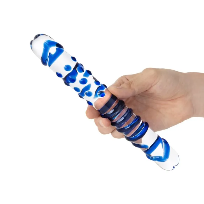 Dildos Blue Double Sided Textured Dildo Gls