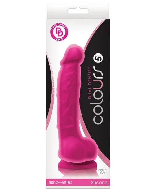 Dildos NS Novelties Colours Dual Density 5 Dong with Balls Suction Cup