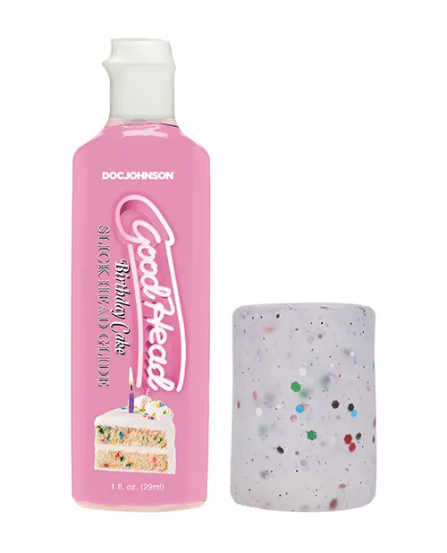 Doc Johnson GoodHead Birthday Cake Blowjob Set Includes Stroker Slick Head Glide 1 oz Bottle Birthday Cake Male Sex Toys Doc Johnson GoodHead Birthday Cake Blowjob Set Includes Stroker Slick Head Glide 1 oz Bottle Birthday Cake Male Sex Toys
