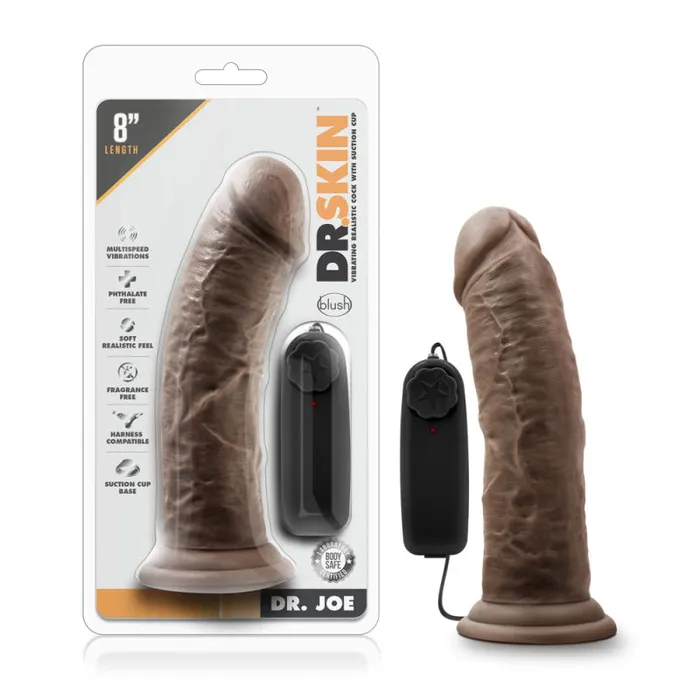 Dr Skin Dr Joe 8 Inch Vibrating Cock With Suction Cup Chocolate Blush Novelties Female Sex Toys Dr Skin Dr Joe 8 Inch Vibrating Cock With Suction Cup Chocolate Blush Novelties Female Sex Toys