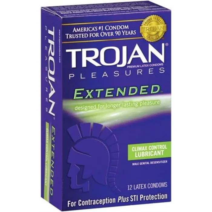Female Sex Toys Trojan Condoms Trojan Pleasures Extended Pleasure 12 Pack