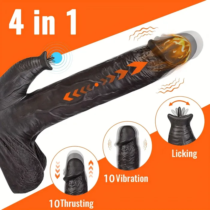 Female Sex Toys YIQU YIQU Wireless Remote Control Tongue Licking Dildo With 10 Telescopic