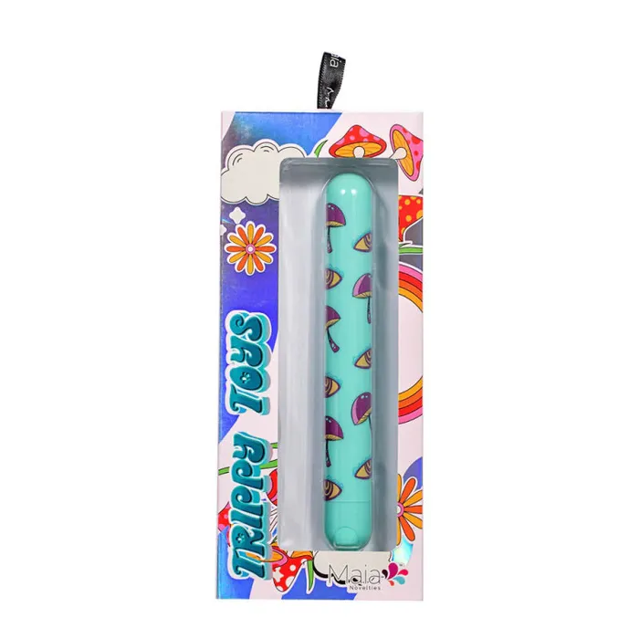 Lucy Mushroom Pattern Rechargeable XLong Bullet Blue Maia Toys Vibrators