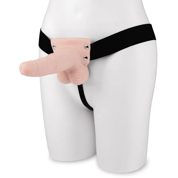 Lux Fetish Female Sex Toys 6 Rechargeable StrapOn Dildo With Balls