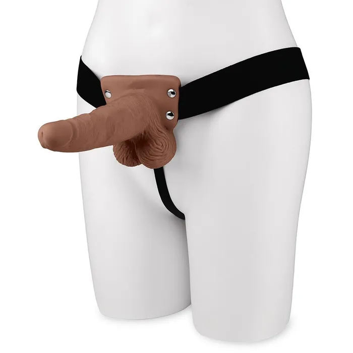 Lux Fetish Female Sex Toys 6 Rechargeable StrapOn Dildo With Balls