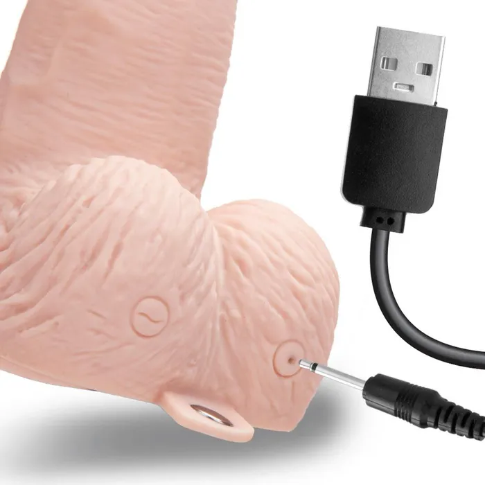 Lux Fetish Female Sex Toys 6 Rechargeable StrapOn Dildo With Balls