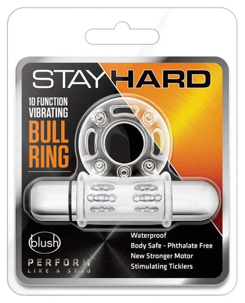 Male Sex Toys Blush Stay Hard 10 Function Vibrating Bull Ring Cock Ring Clear Blush Novelties Male Sex Toys Blush Stay Hard 10 Function Vibrating Bull Ring Cock Ring Clear Blush Novelties