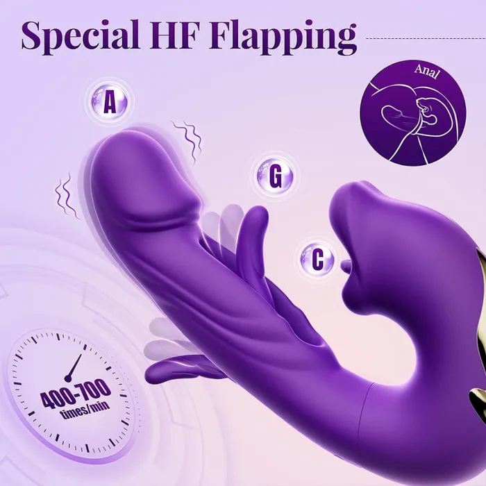 SHD SHande GSpot Vibrator with 7 Flapping 7 Vibrating 5 Licking Sucking Female Sex Toys