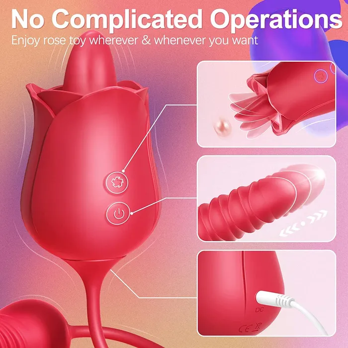 SHD S3617 Orgasm in 30 Seconds Multiple Stimulation Rose Vibrator SHD Female Sex Toys