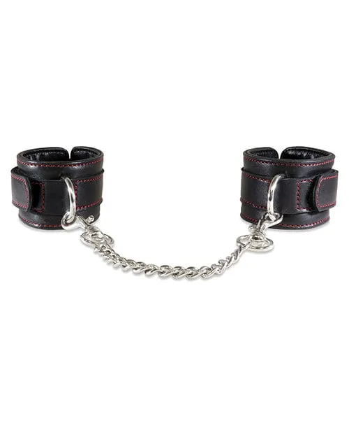 Sultra Lambskin Handcuffs W5 12 Chain Black Sultra Leather Anal
