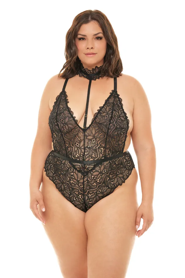 Sweet Darling Lace Teddy with Collar in Black Oh La La Cheri Female Sex Toys Sweet Darling Lace Teddy with Collar in Black Oh La La Cheri Female Sex Toys