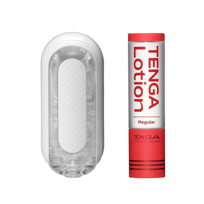 TENGA Anal FLIP ZERO GRAVITY WHITE Lotion Bundle