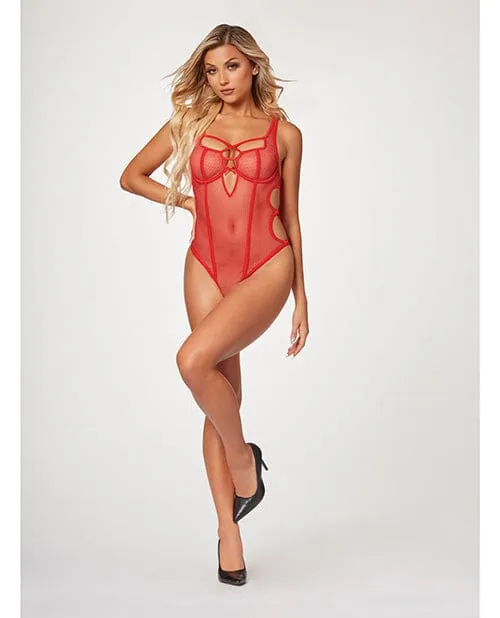 Vibrators Seven til Midnight Fishnet Strappy High Cut Leg Teddy