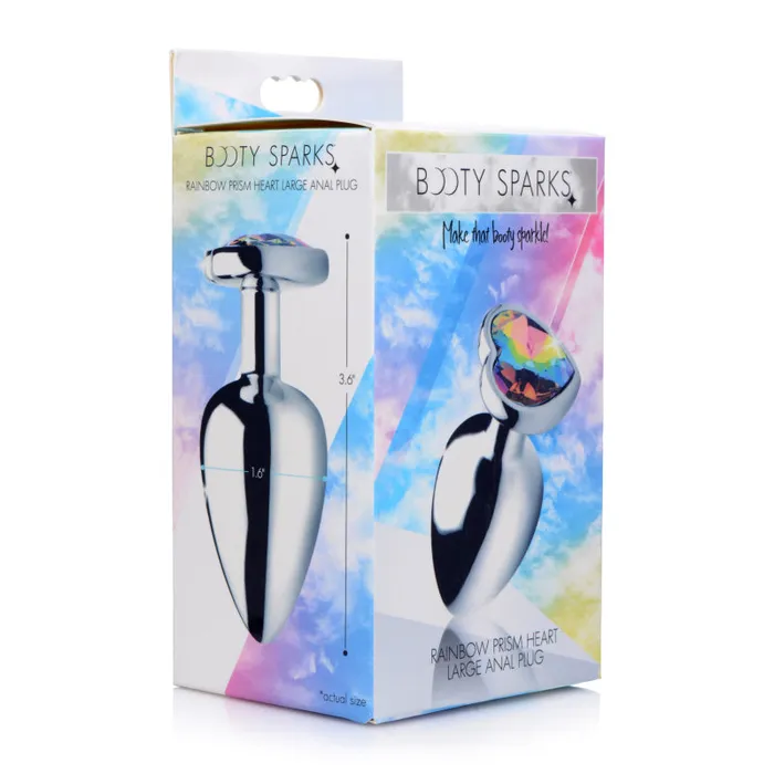 XR Brands Booty Sparks Anal Rainbow Prism Heart Anal Plug Large XR Brands Booty Sparks Anal Rainbow Prism Heart Anal Plug Large