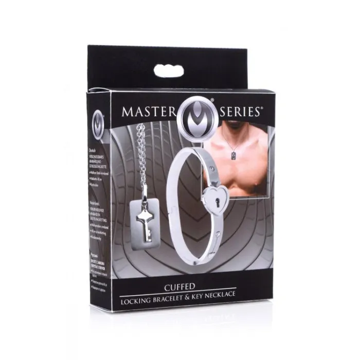 XR Brands Master Series Cuffed Locking Bracelet and Key Necklace Vibrators XR Brands Master Series Cuffed Locking Bracelet and Key Necklace Vibrators