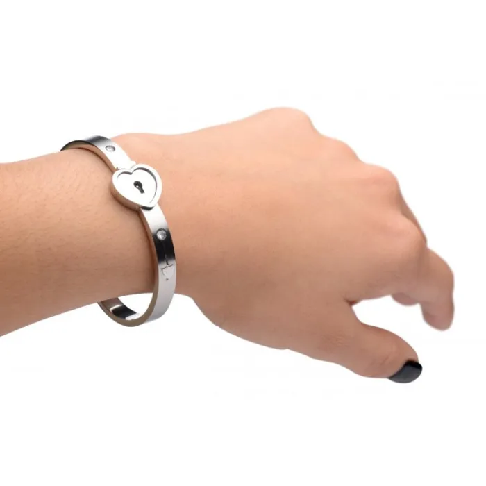XR Brands Master Series Cuffed Locking Bracelet and Key Necklace Vibrators
