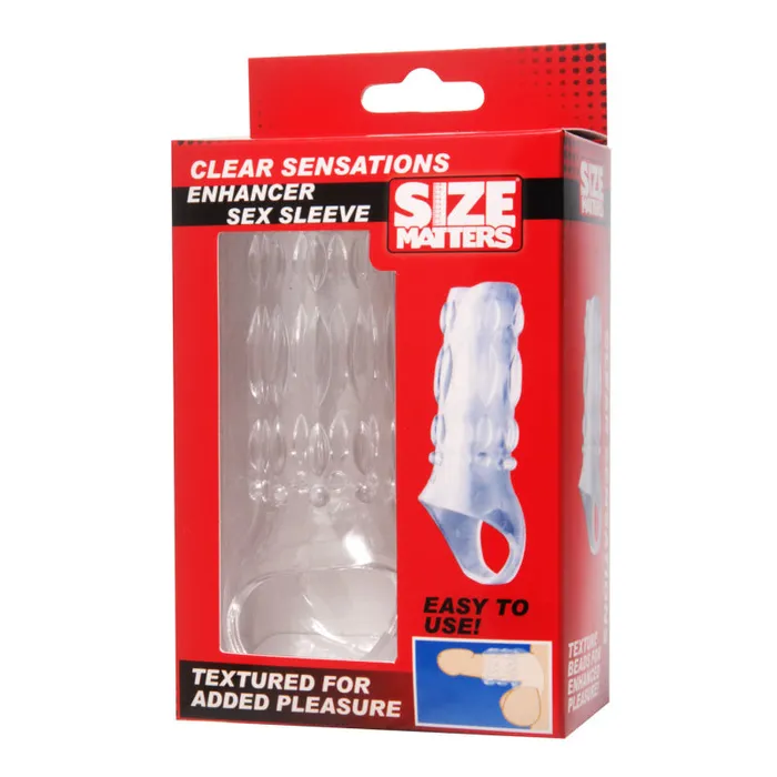 XR Brands Size Matters Male Sex Toys Clear Sensations Enhancer Sex Sleeve