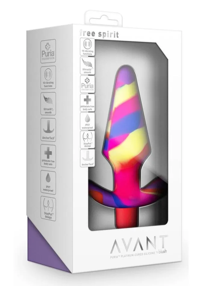 Avant Male Sex Toys Avant Free Spirit Scarlet Silicone Vibrating Anal Plug