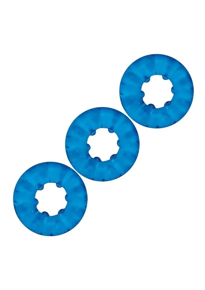 Blue Line CandB Gear Blue Line Ribbed Rider Cock Ring Male Sex Toys
