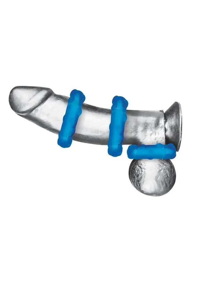 Blue Line CandB Gear Blue Line Ribbed Rider Cock Ring Male Sex Toys Blue Line CandB Gear Blue Line Ribbed Rider Cock Ring Male Sex Toys