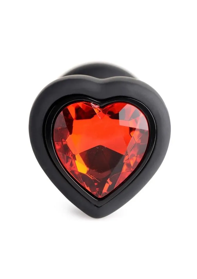 Booty Sparks 28x Rechargeable Silicone Vibrating Heart Anal Plug with Remote Control Booty Sparks Male Sex Toys