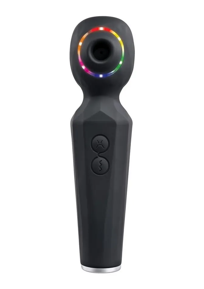 Evolved Rainbow Sucker Rechargeable Silicone Wand Vibrator Female Sex Toys