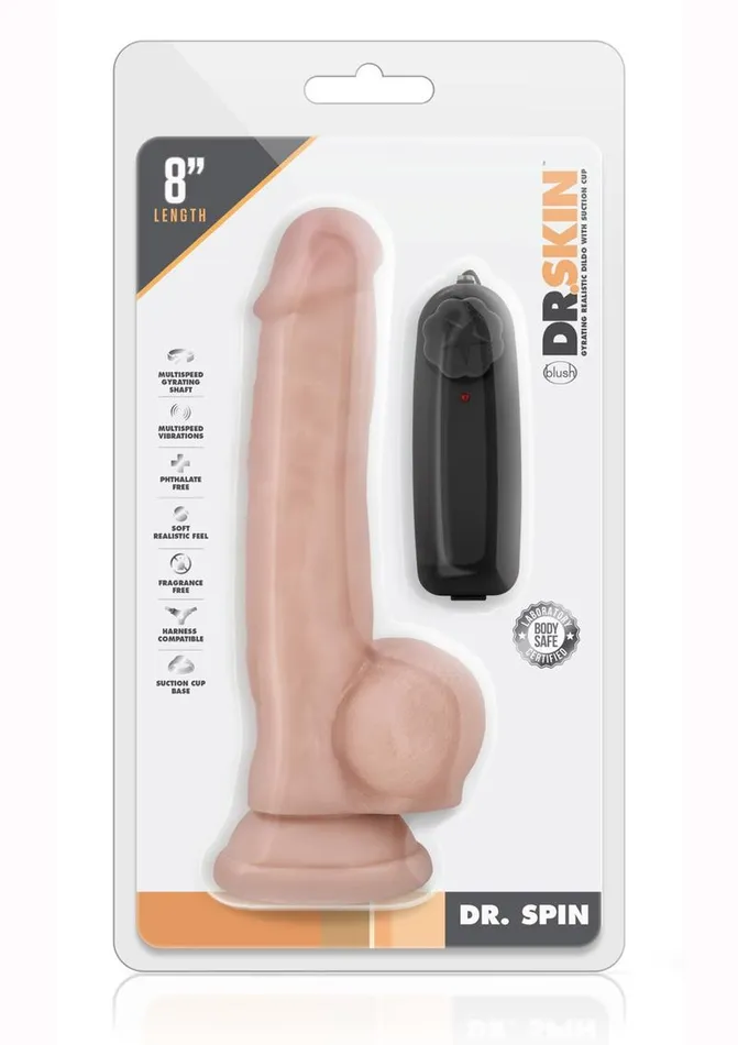 Female Sex Toys Dr Skin Dr Skin Dr Spin Gyrating Dildo with Suction Cup