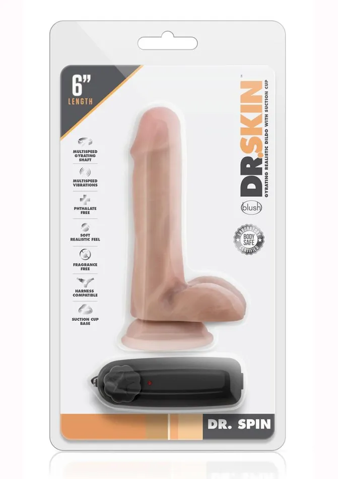 Female Sex Toys Dr Skin Dr Skin Dr Spin Gyrating Dildo with Suction Cup