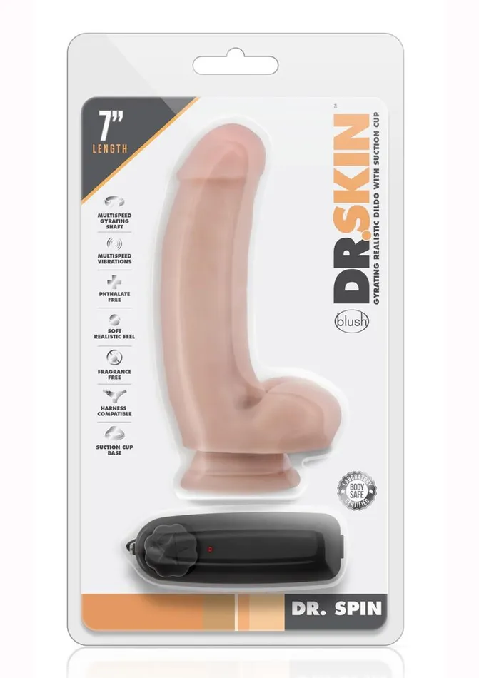 Female Sex Toys Dr Skin Dr Skin Dr Spin Gyrating Dildo with Suction Cup