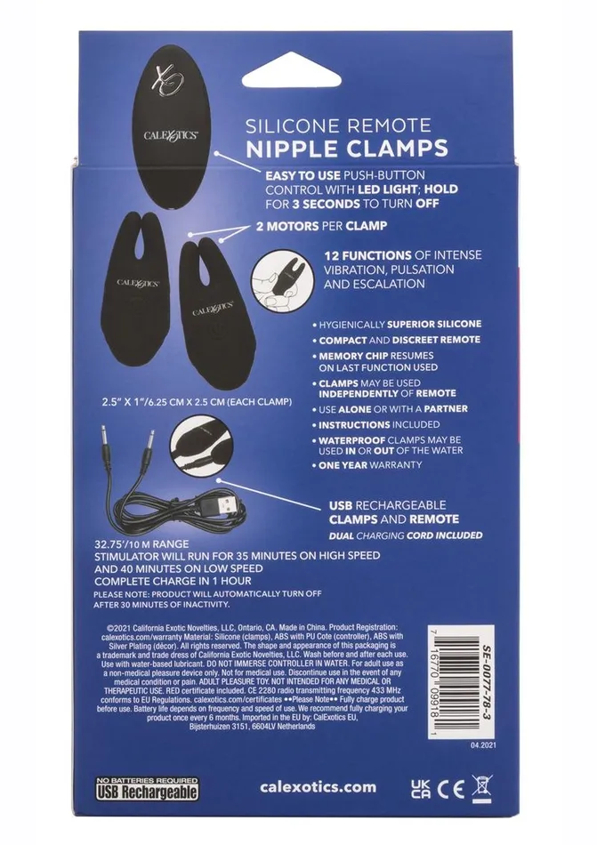 Female Sex Toys Remote Controlled Vibes Silicone Remote Rechargeable Nipple Clamps