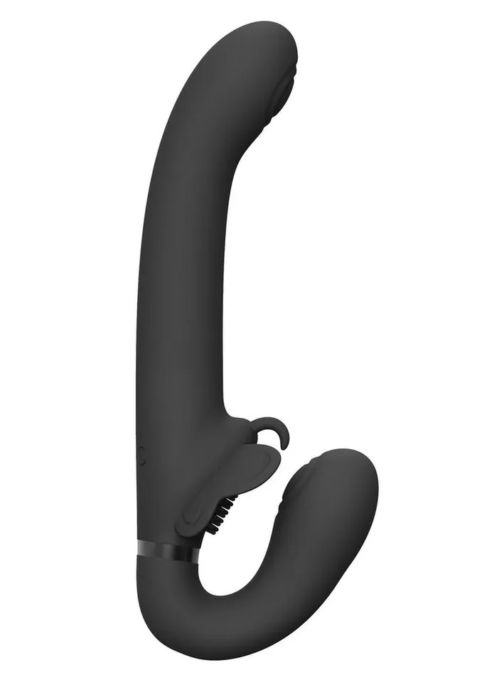 Female Sex Toys Vive Satu Rechargeable Silicone Pulse Wave and Vibrating Strapless StrapOn Vive by Shots